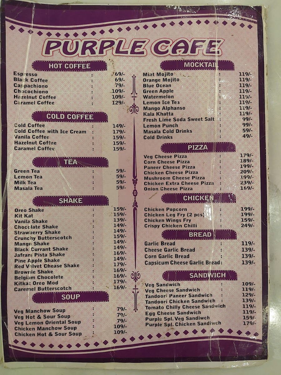 Menu - Purple Cafe photo 1