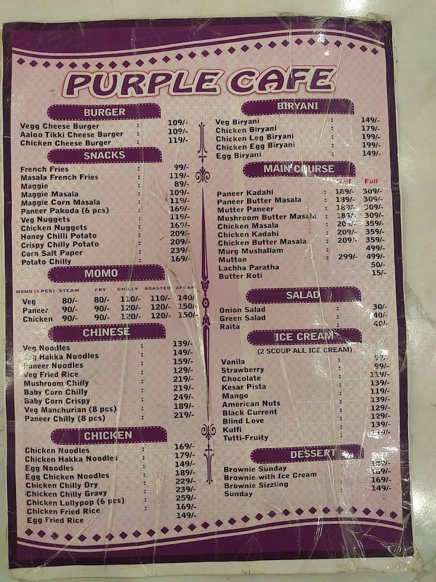 Menu - Purple Cafe photo 2