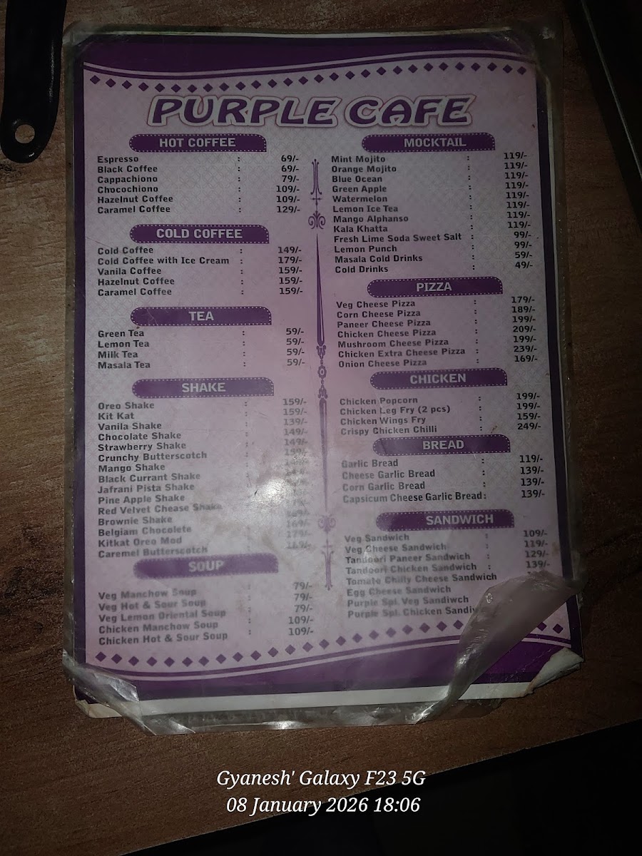 Menu - Purple Cafe photo 3
