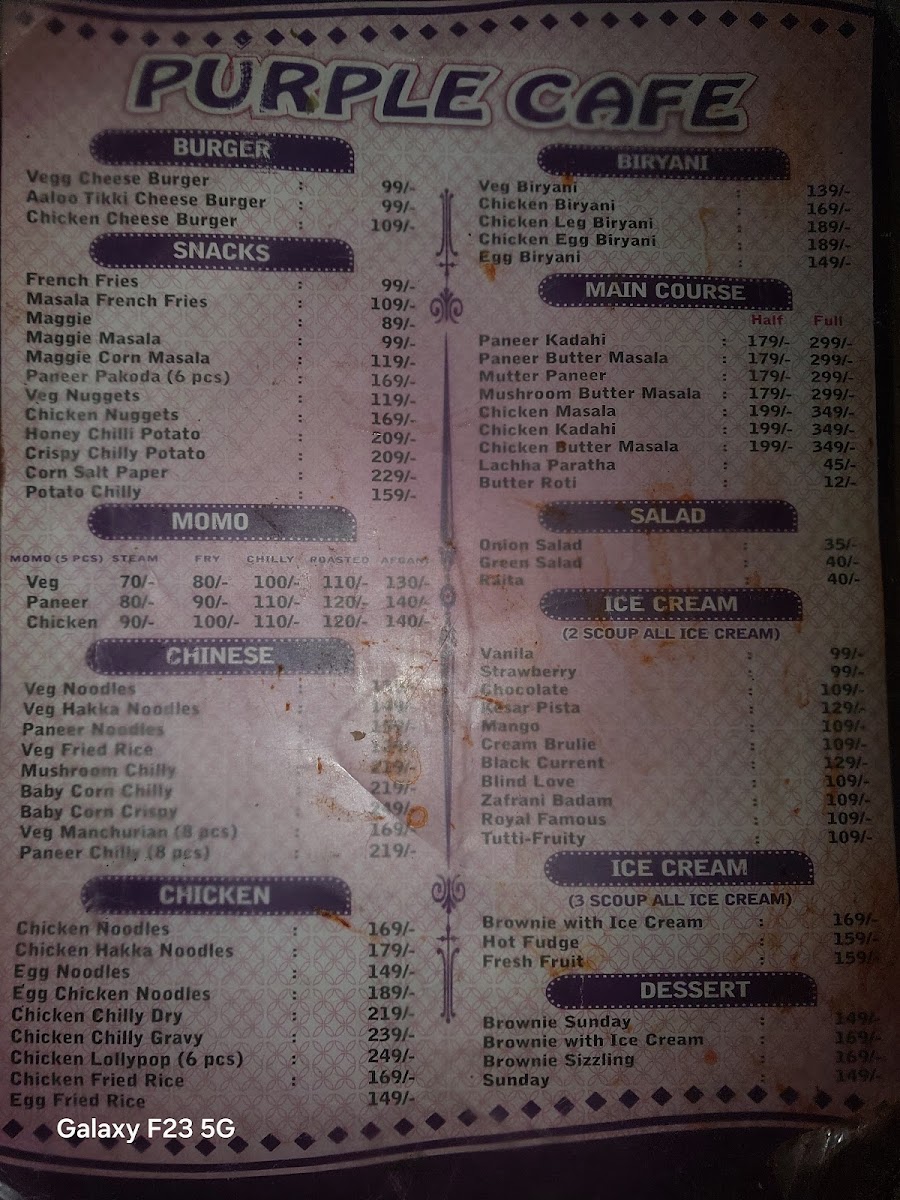 Menu - Purple Cafe photo 7